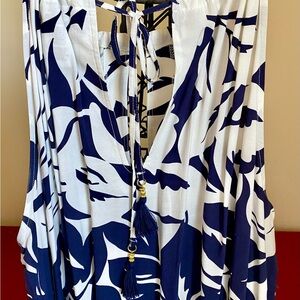 Tommy Bahama Blue and White Midi Dress